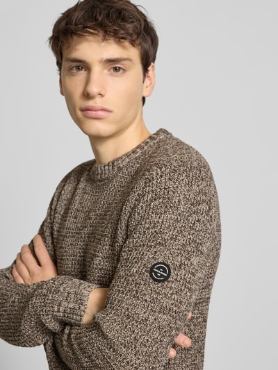 Jack & Jones Gebreide pullover met ribboorden, model 'LIAM' Beige - 3