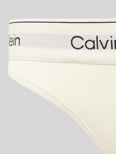 Calvin Klein Underwear String mit elastischem Logo-Bund Offwhite 2