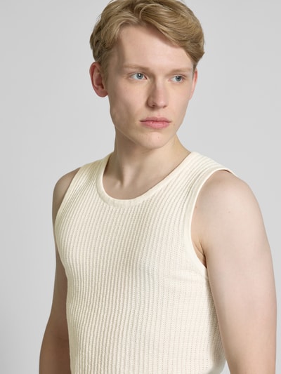 Jack & Jones Bezrękawnik z okrągłym dekoltem model ‘MARRAKECH’ Złamany biały 3