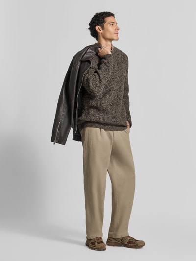 Christian Berg Men Strickpullover in melierter Optik Schoko 1