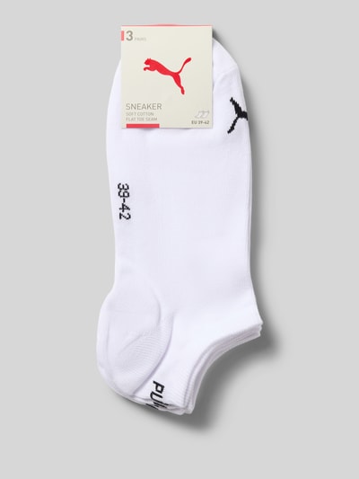Produktfoto, białe skarpety z mieszanki bawełny, czarne logo, Socken aus Baumwoll-Mix im 3er-Pack von PUMA, skarpetki męskie