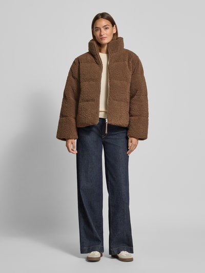 OPUS Jacke aus Teddyfell mit Stehkragen Modell 'Hozy' Schoko 1