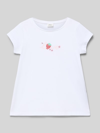 s.Oliver RED LABEL Regular Fit T-Shirt aus reiner Baumwolle Weiss 1