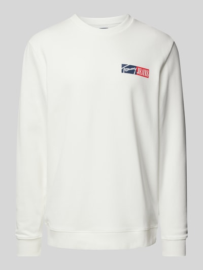 Tommy Jeans Sweatshirt mit Label-Print Offwhite 1