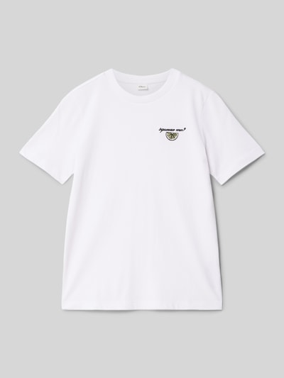 s.Oliver RED LABEL Regular Fit T-Shirt aus reiner Baumwolle Weiss 1