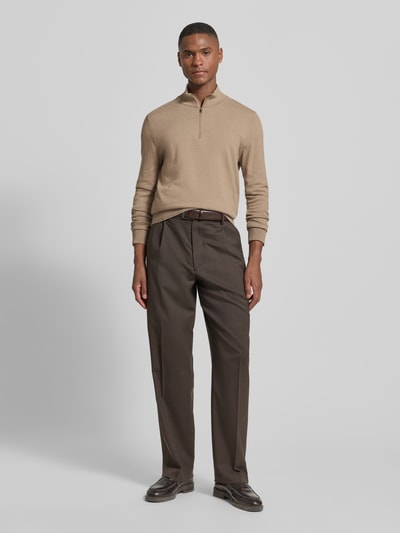 SELECTED HOMME Regular fit schipperstrui van puur katoen, model 'BERG' Taupe gemêleerd - 1