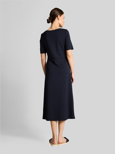 Tom Tailor regular fit midi-jurk met knoopdetail Donkerblauw - 5