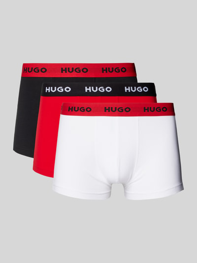 HUGO Boxershort met elastische band met logo in een set van 3 stuks Rood - 1