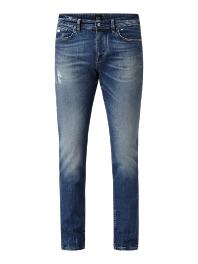 BOSS Orange Tapered fit jeans met stretch, model '040 Taber' Oceaanblauw - 2