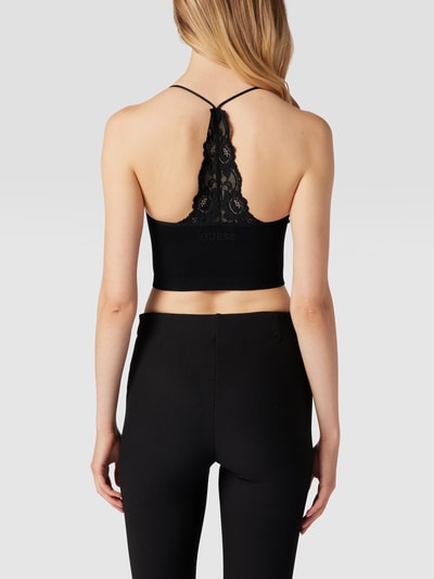 Guess Crop Top mit Spitzenbesatz Black 5