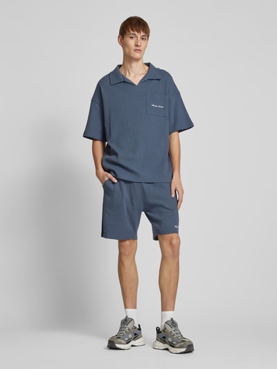 ANOTHER COTTON LAB Oversized poloshirt met labelprint Donkerblauw - 1