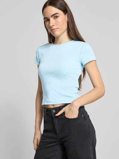 Vero Moda Regular Fit T-Shirt in Rippoptik Modell 'CHLOE' Hellblau 3