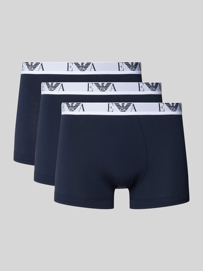 Emporio Armani Trunks im 3er-Pack mit Logo-Bund Dunkelblau 1