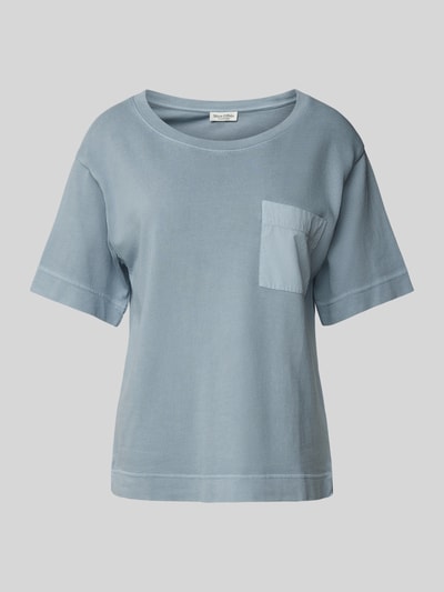 Marc O'Polo Loose Fit T-Shirt mit aufgesetzter Satin-Tasche Rauchblau 2