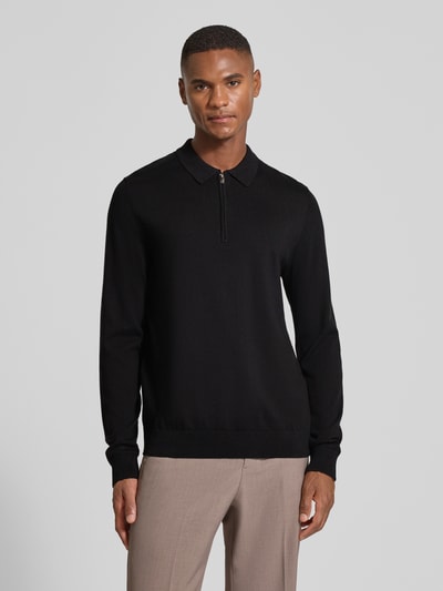 SELECTED HOMME Regular fit gebreide pullover van puur katoen, model 'BERG' Zwart - 4