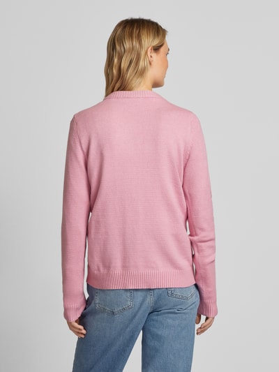 Vila Gebreide pullover met ronde hals, model 'Viril' Roze - 5