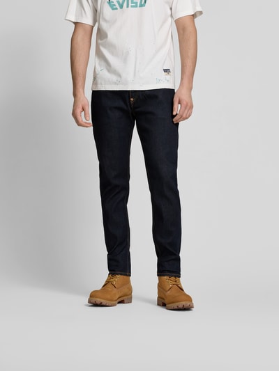 Evisu Straight Fit Jeans mit Kontrastnähten Jeansblau 4