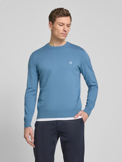 BOSS Orange Gebreide pullover met kasjmier, model 'Kanovano' Bleu - 4