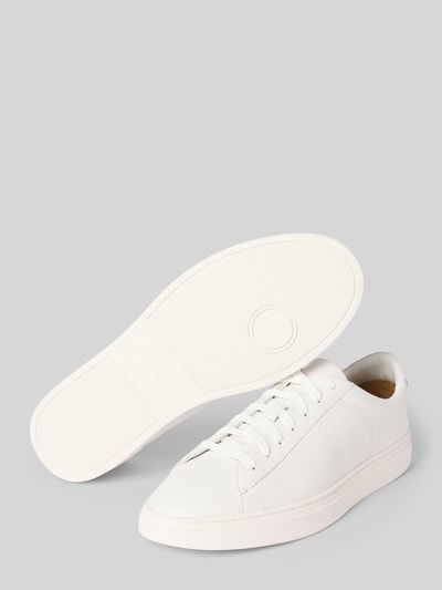 BOSS Low Top Sneaker aus genarbtem Rindsleder Weiss 4