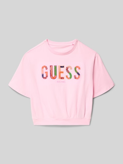 GUESS Oversized T-shirt met pailletten en met kralen Roze - 1