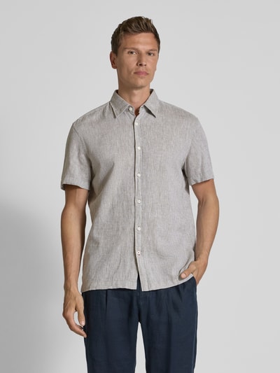 JOOP! Jeans Regular Fit Freizeithemd aus Leinen-Baumwoll-Mix Oliv 4