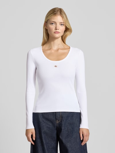 Calvin Klein Jeans Longsleeve mit Label-Detail Weiss 4
