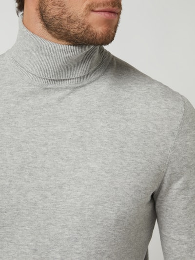 Tom Tailor Rollkragenpullover mit Lyocell-Anteil  Hellgrau Melange 3