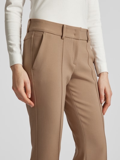 Cambio Regular Fit Stoffhose mit verkürztem Schnitt Modell 'FARAH' Camel 3