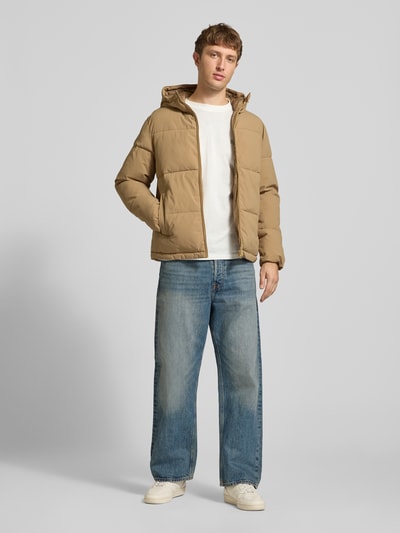 JACK & JONES Steppjacke mit Kapuze Modell 'GALAXY' Mittelbraun 1