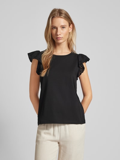 Soyaconcept T-shirt w jednolitym kolorze model ‘Loraine’ Czarny 4