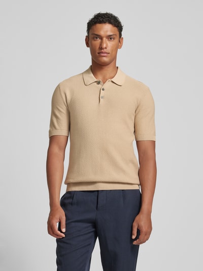 Jack & Jones Premium Koszulka polo z fakturowanym wzorem model ‘BLUSANDRI’ Piaskowy 4