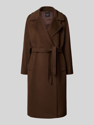 Weekend Max Mara Płaszcz wełniany o kroju regular fit z czystej żywej wełny model ‘RESINA’ Czekoladowy 2