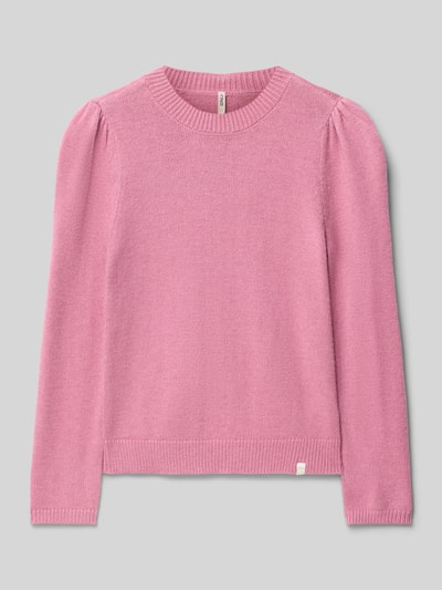 Only Sweter z dzianiny o kroju regular fit z mieszanki wiskozy model ‘KATIA LIFE’ Fiołkoworóżowy 1