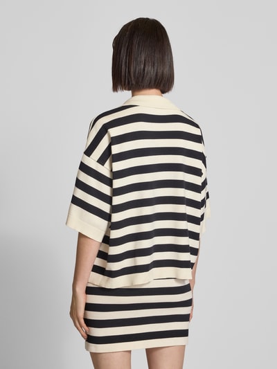 Gestuz Gebreid shirt met platte kraag en V-hals Ecru - 5