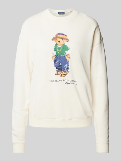 Polo Ralph Lauren Oversized Sweatshirt mit Motiv-Print Ecru 2