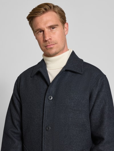 Forét Jacke aus Woll-Mix mit Umlegekragen und Knopfleiste Dunkelgrau 3