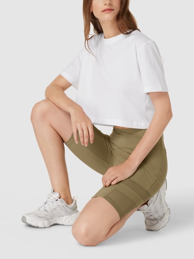 URBAN CLASSICS Spodnie kolarki z półprzezroczystymi wstawkami model ‘Ladies’ Khaki 1