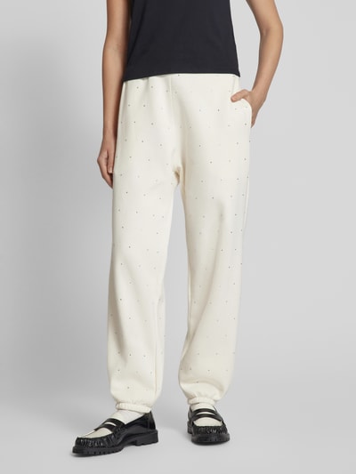 Review Sweatpants mit Ziersteinbesatz Offwhite 4