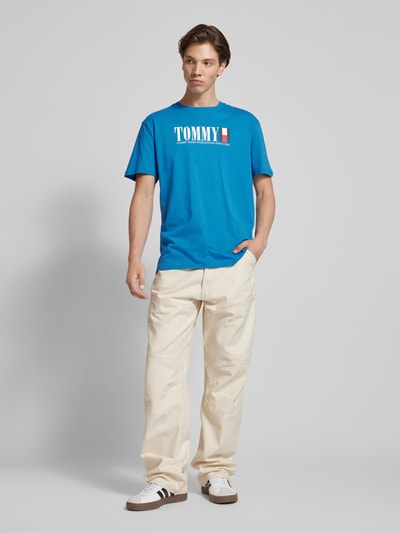 Tommy Jeans T-shirt met labelprint Blauw - 1