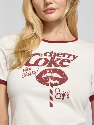 Only Regular fit T-Shirt met Coca Cola®-print, model 'COCA COLA LIFE' Bordeaux - 3