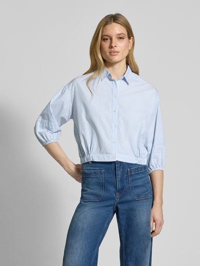 Emily Van den Bergh Regular fit overhemdblouse met 3/4-mouwen Bleu - 4