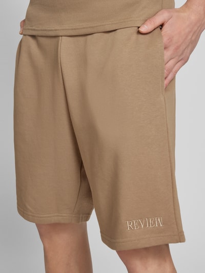 REVIEW Relaxed Fit Sweatshorts mit Label-Stitching Mud 3
