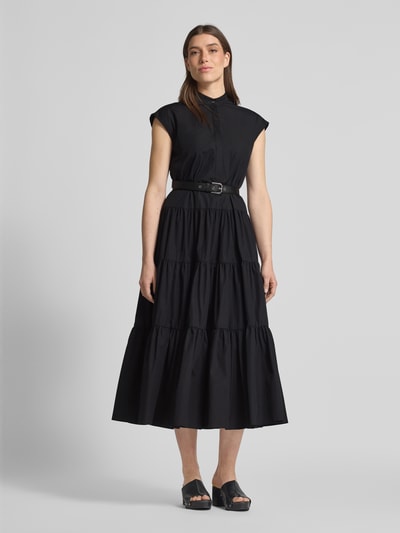 Max Mara Studio Długa sukienka ze stójką model ‘BAIRO’ Czarny 4