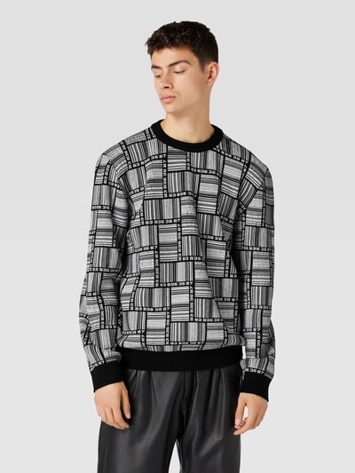 VTMNTS Strickpullover mit Allover-Print Schwarz 8