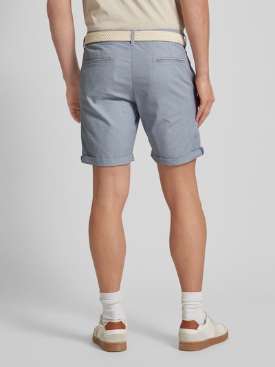 MCNEAL Slim fit bermuda met glencheck-motief Hemelsblauw gemêleerd - 5