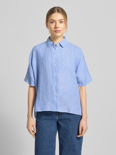 ECOALF Relaxed Fit Leinenbluse mit Streifenmuster Modell 'MELANIA' Weiss 4