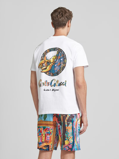 CARLO COLUCCI T-shirt met labelprint Wit - 5