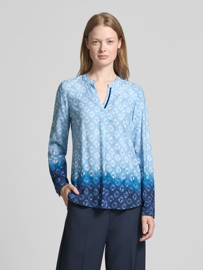 Emily Van den Bergh Bluzka o kroju slim fit z kołnierzem z lamówką Jasnoniebieski 4