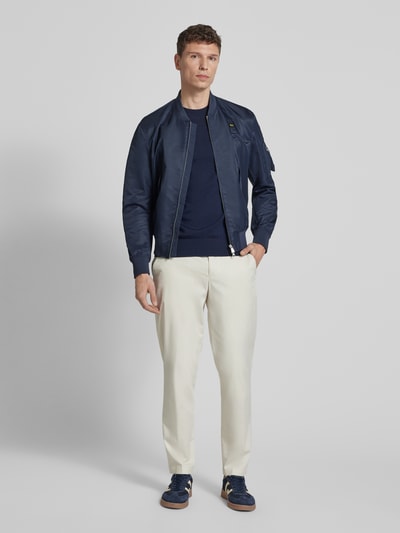 Blauer USA Jacke mit Zweiwege-Reißverschluss Modell 'Rocky' Marine 1