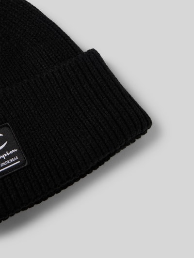 CHAMPION Czapka beanie z naszywką z logo Czarny 2